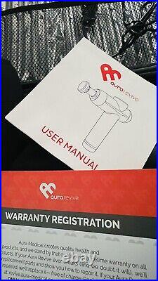 Aura Revive Deep Muscle Pain Relief Device Heated Massage Gun New Sealed