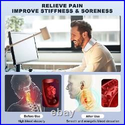 Neck Massager Red Light Therapy Magnetic Cervical Pulse Pain Relief Muscle Relax