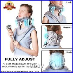 Neck Stretcher Cervical Traction Device Air Pump Inflatable Tension Pain Relief