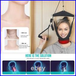 Neck Traction Device Neck Stretcher for Neck Pain Relief with Red Light Therapy