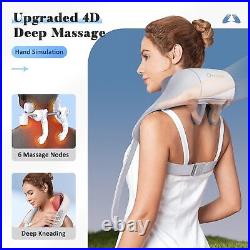 Shiatsu Neck Massager for Neck Pain Relief 4D Deep Kneading Massagers with 6 Mas